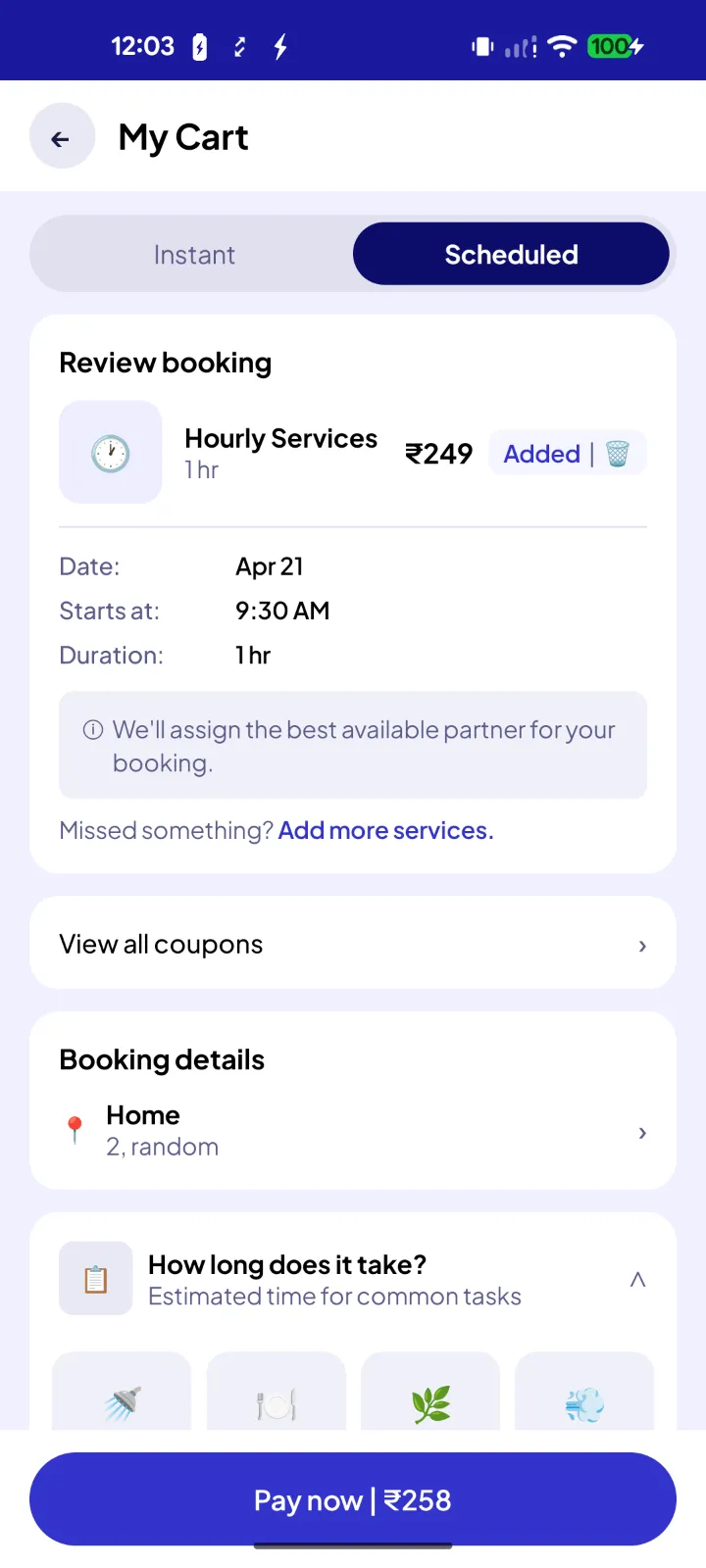 Knoqq app cart review screen